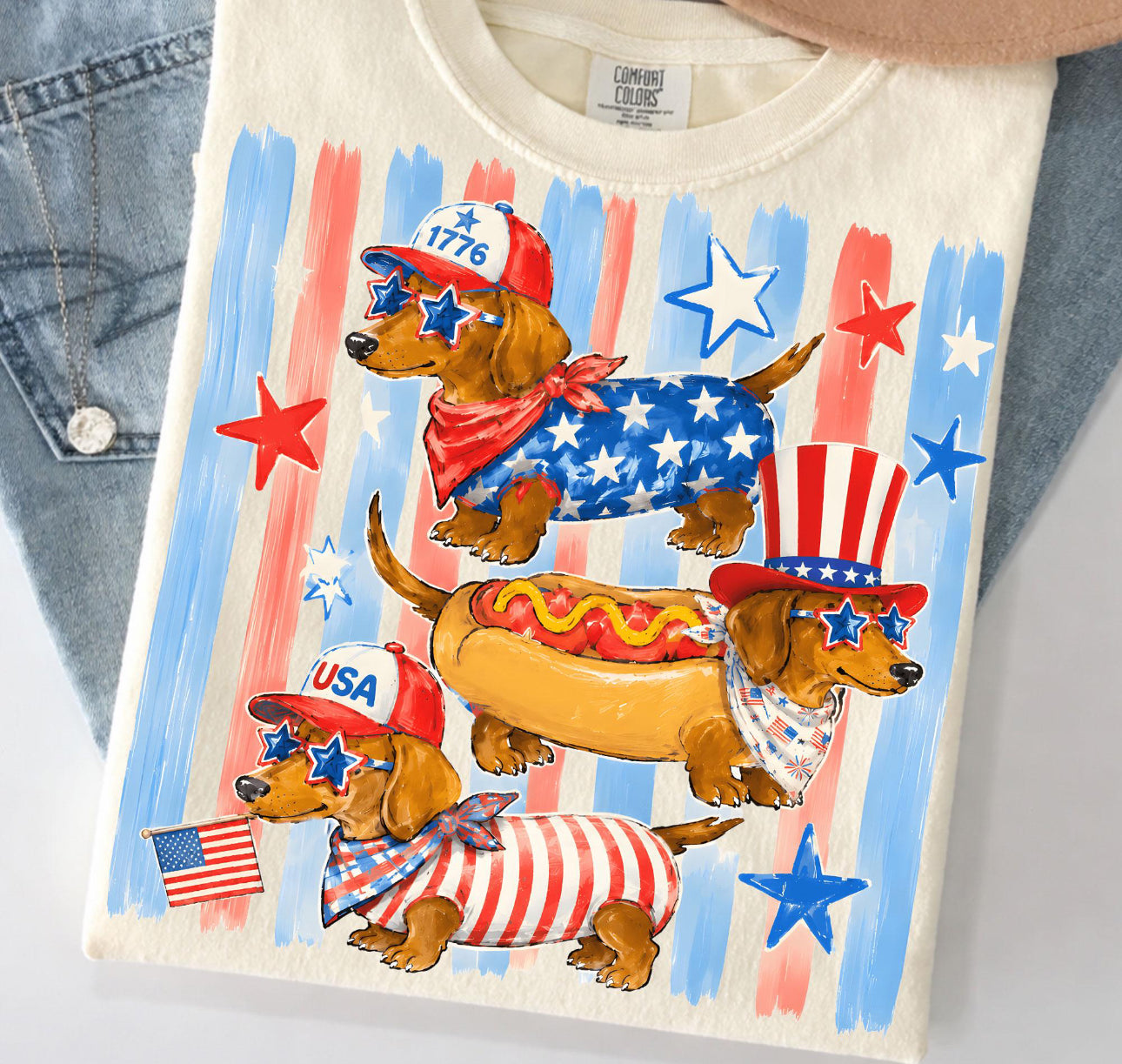 STRIPED PATRIOTIC DACHSHUND