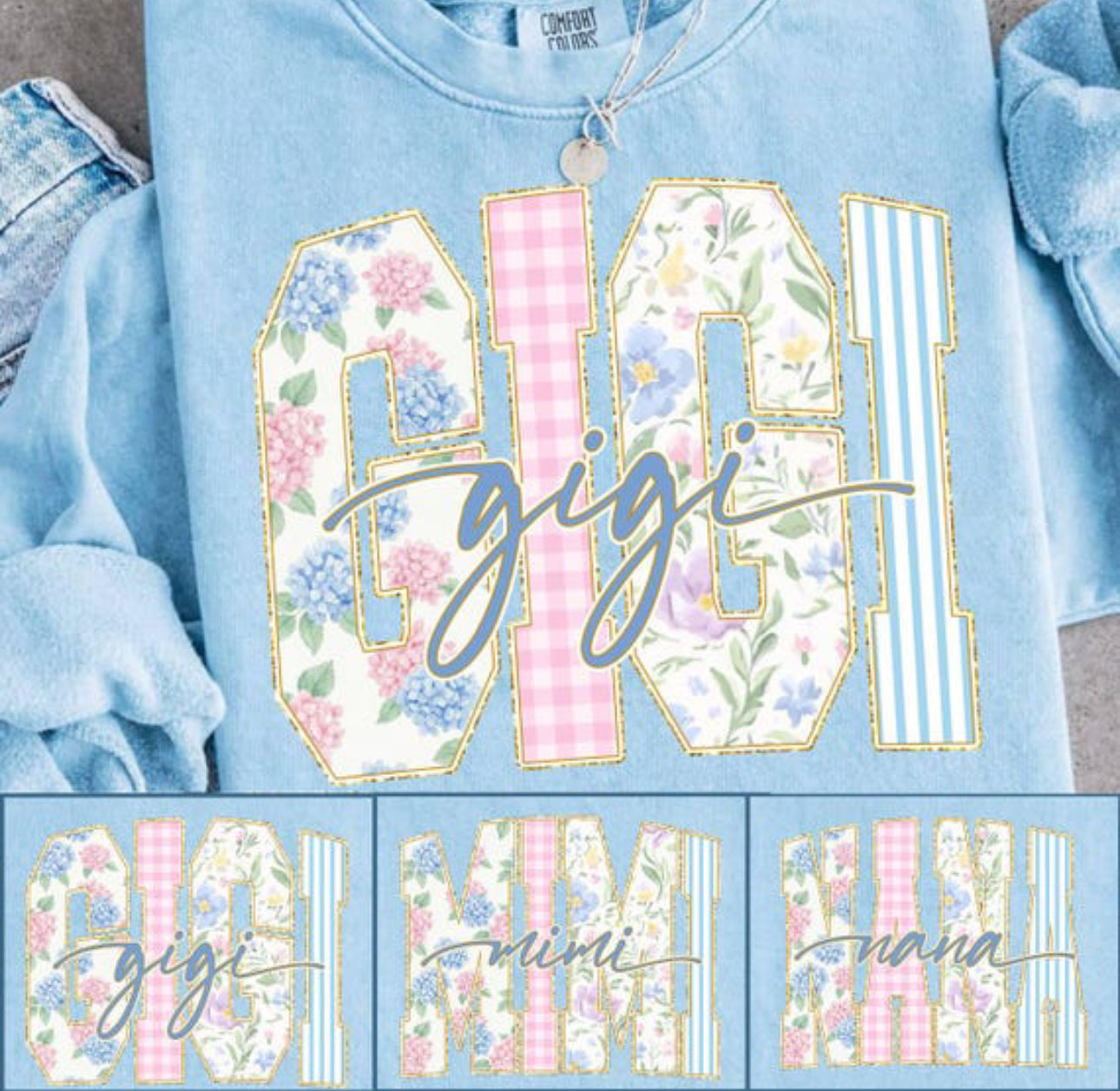 BLUE FLORAL BUNDLE TSHIRT