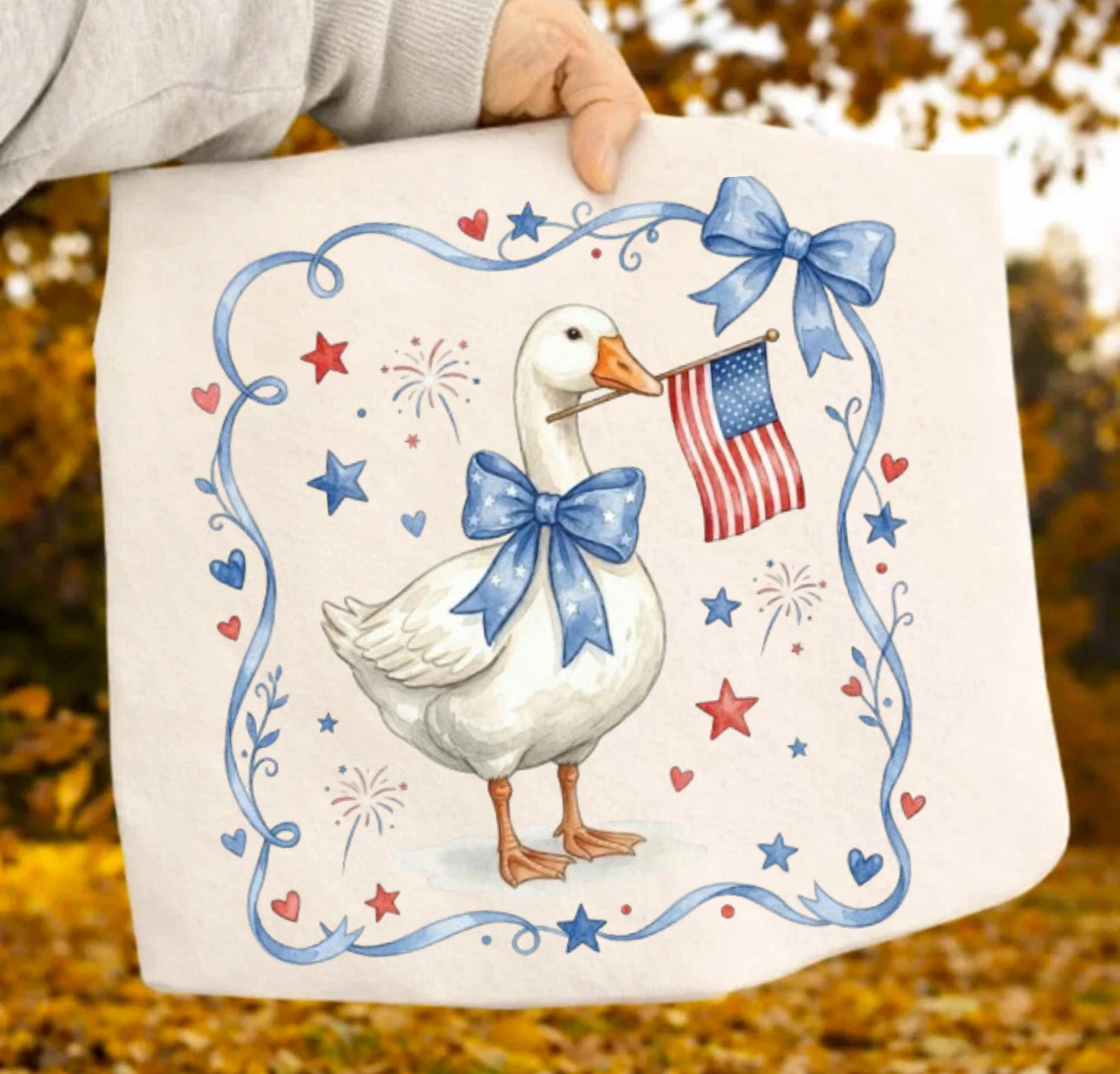 4TH OF JULY GOOSE USA FLAG